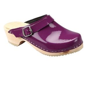 Purple Patent Leather Clogs